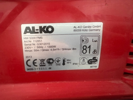 Ремонт насосных станций AL-KO HW 5000 FMS